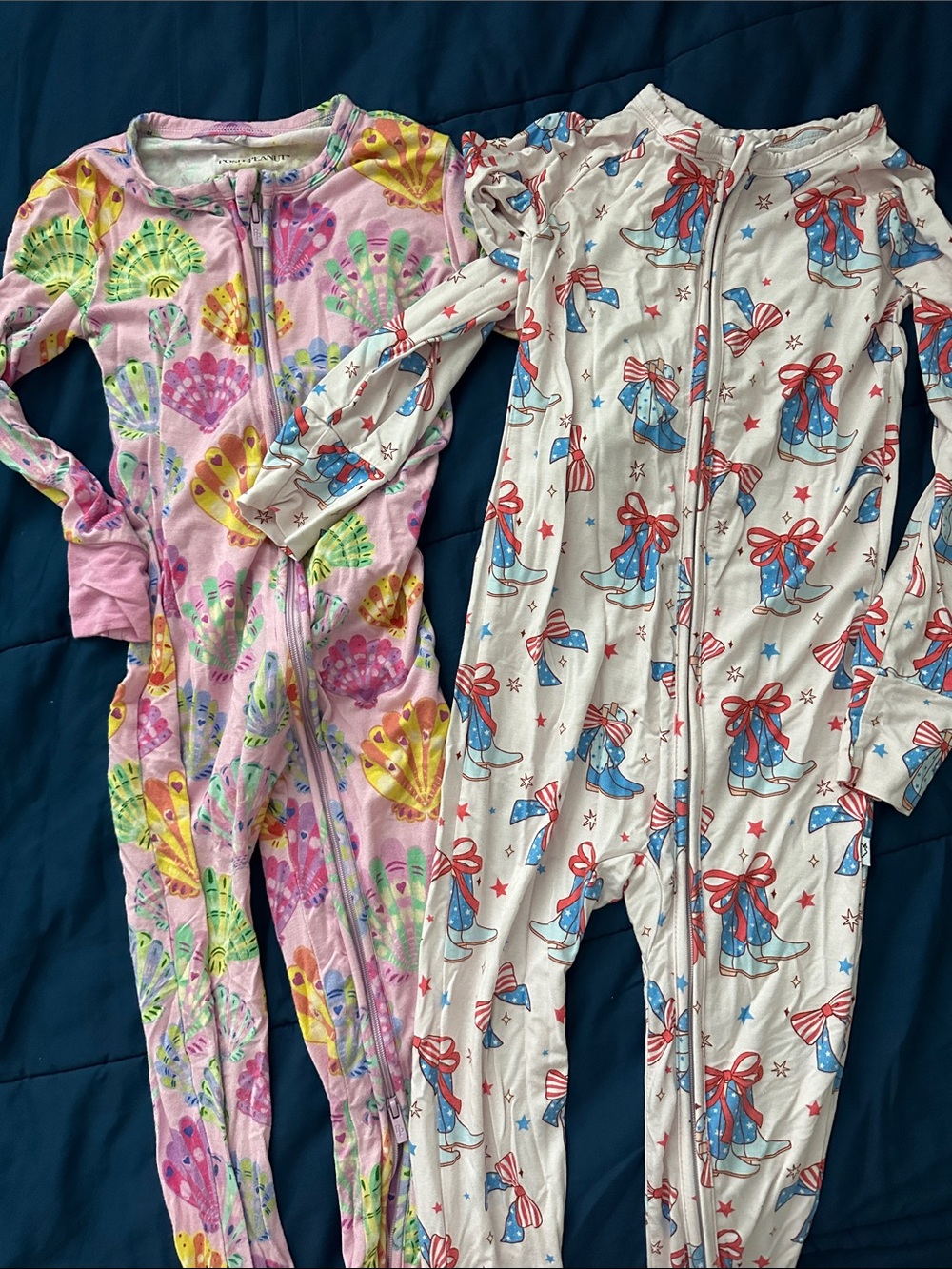 Posh Peanut Pink Shell & Dream Big Little Co Americana Cowgirl Boots Bamboo PJs